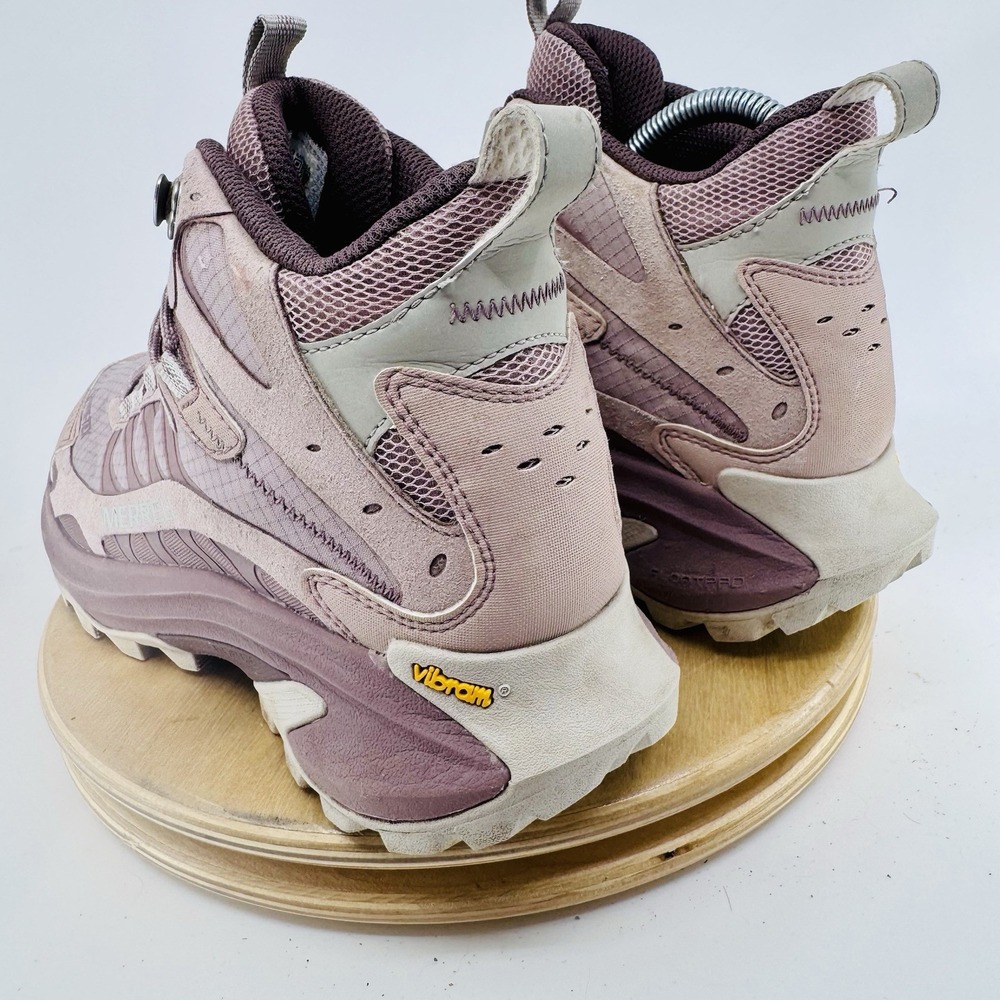 Merrell Moab Speed 2 Mid Waterproof Womens 7 Pink Hiking Boots Trail Shoes - Picture 7 of 10